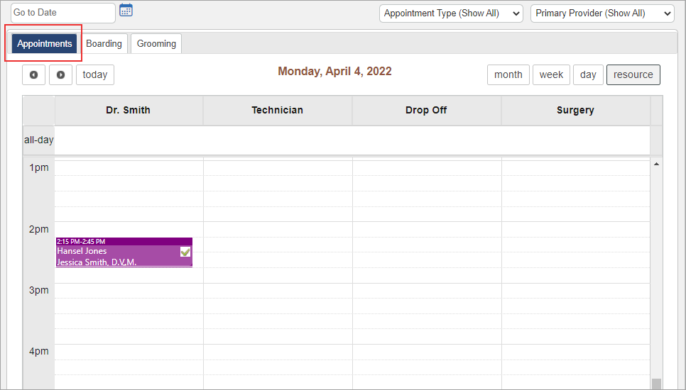 Calendar Overview Covetrus Pulse™ Help Center